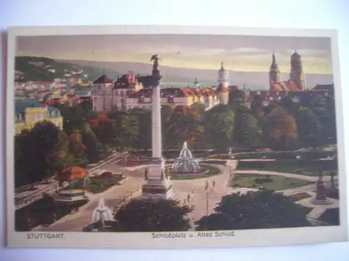 Alte AK Stuttgart Schloßplatz Altes Schloß um 1930 [F210]