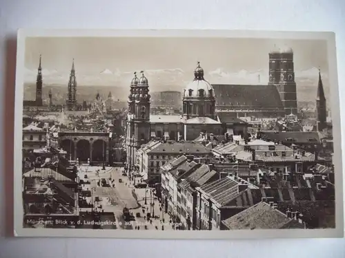 Alte AK München Blick v. d. Ludwigskirche [aE49]