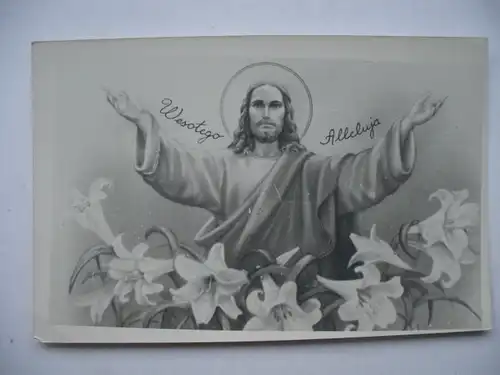 Alte AK Künstlerkarte Wesotego Alleluja Jesus Lilien [aE65]