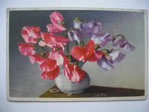 Alte AK Künstlerkarte Blumen in Vase [aE67]