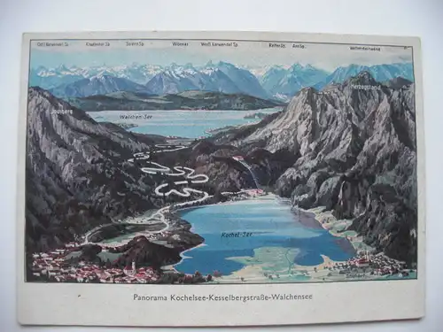 Alte AK Kochelsee Walchensee Kesselbergstraße [aE155]