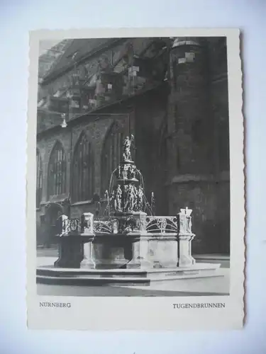 Alte AK Nürnberg Tugendbrunnen Brunnen [aE156]