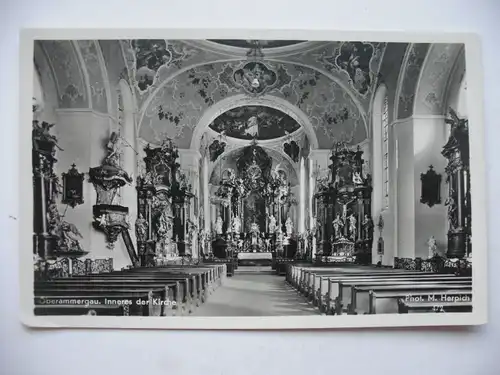 Alte AK Oberammergau Inneres der Kirche [aE178]