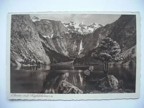 Alte AK Berchtesgaden Obersee mit Teufelshörner [aE179]