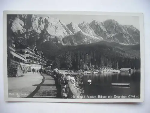 Alte AK Garmisch Partenkirchen Hotel Pension Eibsee [aE219]