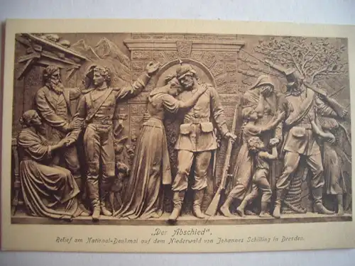 Alte AK Rüdesheim Niederwalddenkmal Der Abschied [aE296]