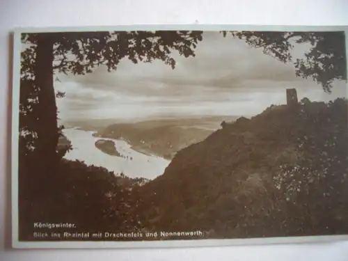 Alte AK Königswinter Blick ins Rheintal [aE305]