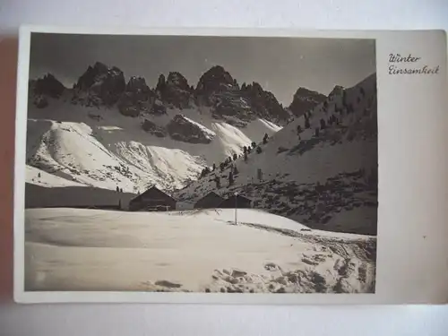 Alte AK Grußkarte Wintereinsamkeit Berge Schnee Winter [aE324]