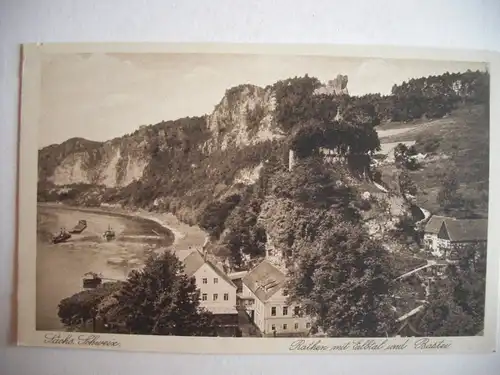 Alte AK Sächsische Schweiz Rathen Elbtal Bastei [aE340]