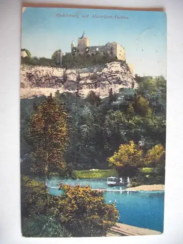 Alte AK Rudelsburg m. Motorbootstation [aE349]