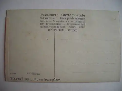 Alte AK Ingering Tiertal Sonntagsplan (Stempel) [aE388]
