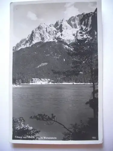 Alte AK Eibsee Hotel gegen Waxenstein [aE412]