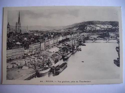 Alte AK Rouen Vue generale Hafen Schiffe Schifffahrt [aE494]