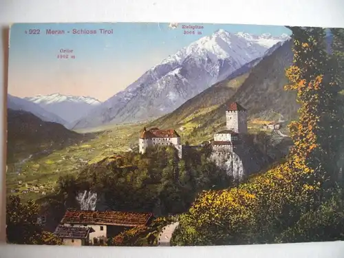 Alte AK Meran Schloß Tirol (l. beschädigt) [aE520]