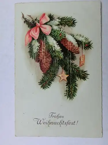 Alte AK Grußkarte Weihnacht Tannenzweig 1932 [aX935]