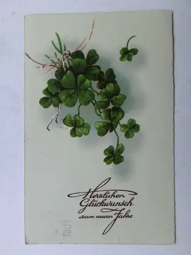 Alte AK Grußkarte Neujahr Kleeblätter Klee 1932 [aX954]