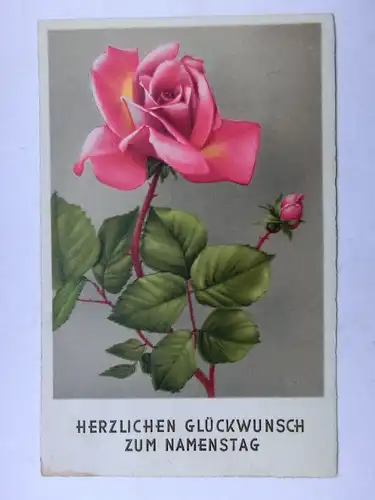 Alte AK Grußkarte Geburtstag Rose 1938 [aX959]