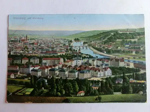 Alte AK Würzburg vom Steinberg um 1925 [aU291]
