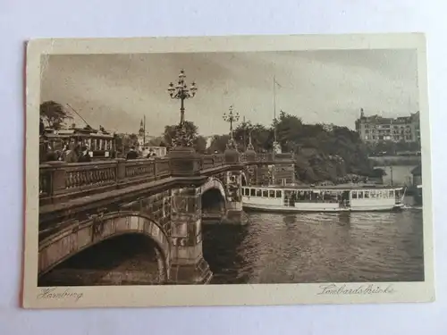 Alte AK Hamburg Lombardusbrücke um 1940 [aU299]