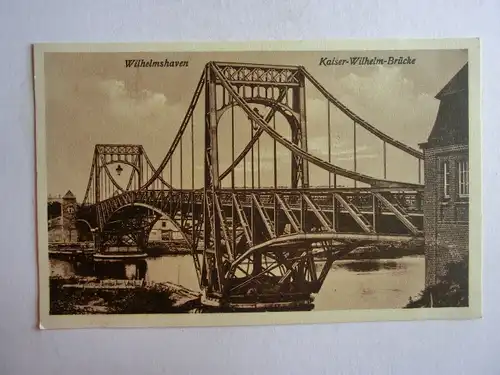 Alte AK Wilhelmshaven Kaiser Wilhelm Brücke um 1940 [aU303]