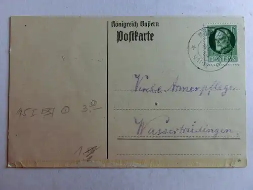 Alte AK Ganzsache Bayern 1914 Stemp.   München [aU338]