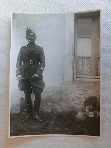 Alte AK Original Foto Soldat Uniform 8 x 11 cm [aX895]