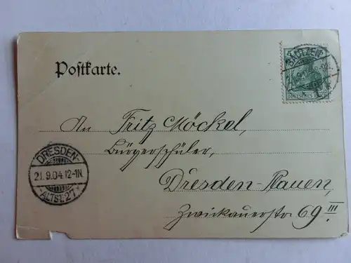 Alte AK Bautzen 1904 (fleckig und beschädigt) [aU251]