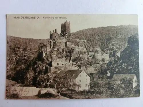 Alte AK Manderscheid Niederburg m. Brücke [aU257]