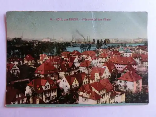 Alte AK Kehl Villenviertel 1926 (knitterig) [aU265]