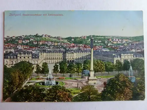 Alte AK Stuttgart Residenzschloss Schlossplatz um 1920 [aU268]
