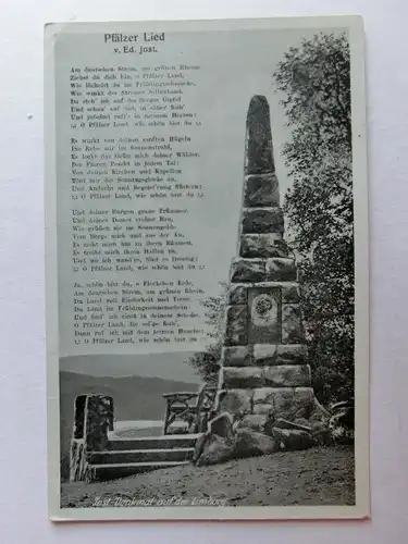Alte AK Bad Dürkheim Jost-Denkmal Pfälzerlied 1917 [aU270]