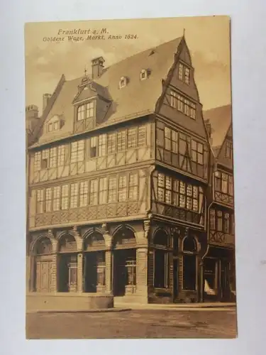 Alte AK Frankfurt Goldene Wage Markt [aO1310]