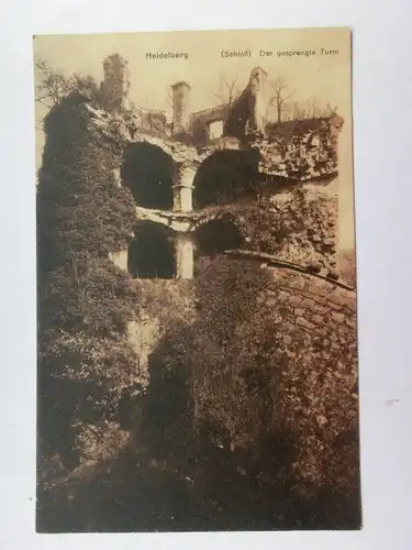 Alte AK Heidelberg Der gesprengte Turm [aO1312]