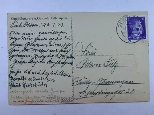 Alte AK Oberstdorf Gerstruben 1943 [aO1322]