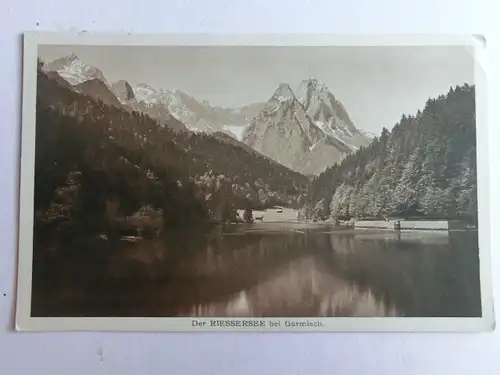 Alte AK Riessersee bei Garmisch Partenkirchen [aO1252]