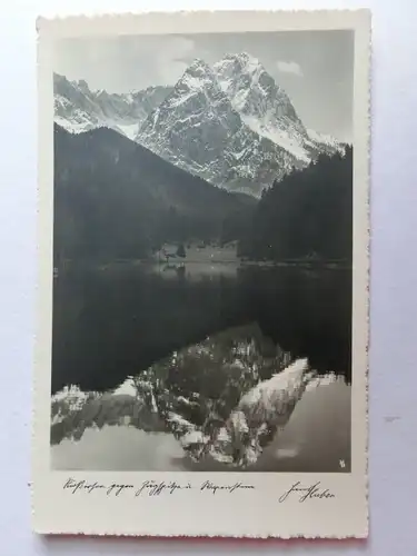 Alte AK Riessersee gegen Zugspitze [aO1258]