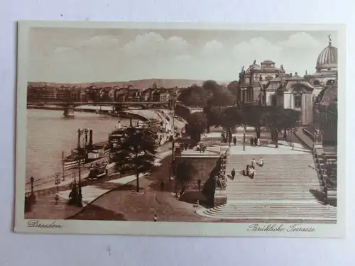 Alte AK Dresden Brühlsche Terrasse [aO1279]