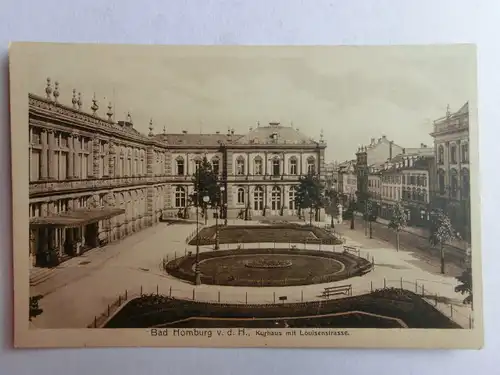 Alte AK Bad Homburg Kurhaus Louisenstrasse 1922 [aO1175]