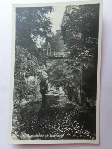 Alte AK Thale Teufelsbrücke am Bodekessel [aO1182]
