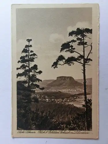 Alte AK Sächsische Schweiz Pabststein Gohrisch Lilienstein [aO1216]