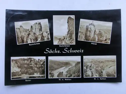 Alte AK Sächsische Schweiz Mehrbildkarte [aX831]