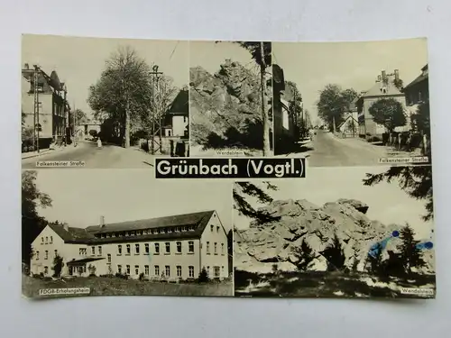 Alte AK Grünbach Vogtland Mehrbildkarte [aX854]