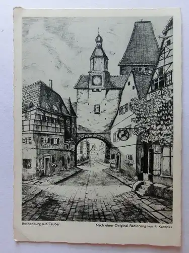 Alte AK Rothenburg nach Radierung F. Karopka [aX665]