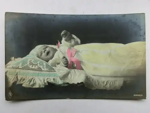 Alte AK Grußkarte Baby Säugling 1916 [aX433]