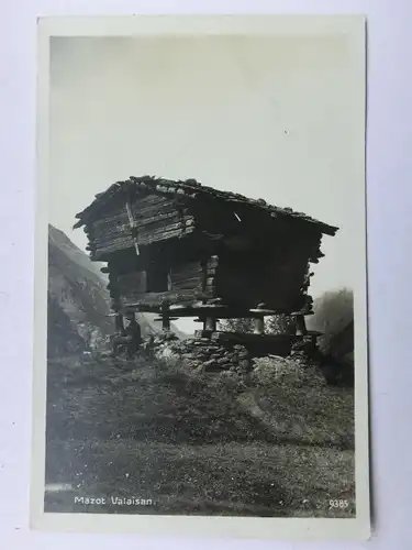 Alte AK Mazot Valaisan Holzhaus Schweiz 1941 [aX439]