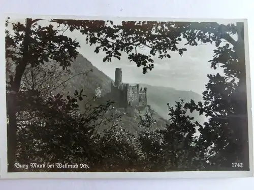 Alte AK Wellmich Goarshausen Burg Maus 1949 [aX618]