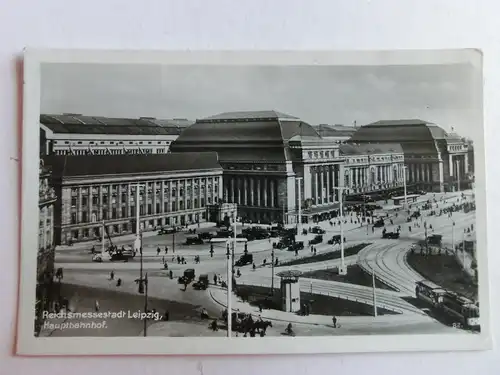 Alte AK Reichsmessestadt Leipzig Hauptbahnhof [aN720]