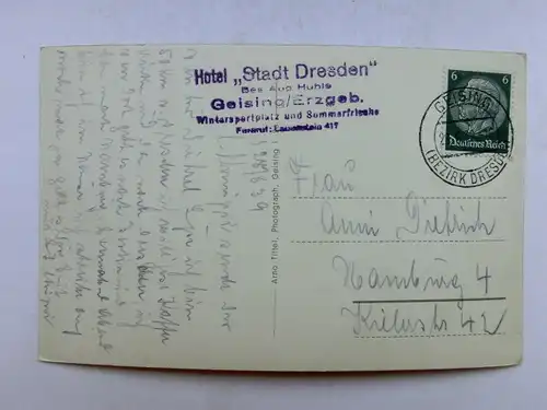 Alte AK Geising Erzgebirge 1939 [aX379]