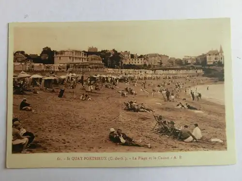 Alte AK Saint Quay Portrieux La Plage et le Casino [aM16]