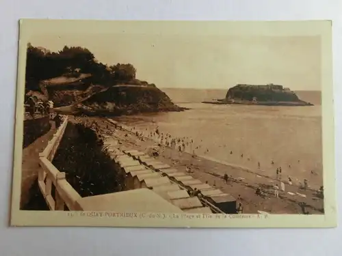 Alte AK Saint Quay Portrieux La Plage et l’Ile de la Comtesse [aM17]